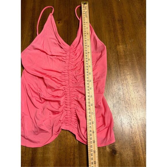 H&M Women Top XS Hot Pink Viscose Blend Sleeveless Draped Camisole Fit Tank - Picture 7 of 9
